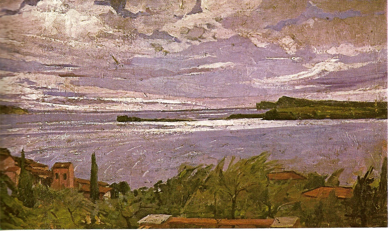 94-Angelo Landi-Il Garda in tempesta  